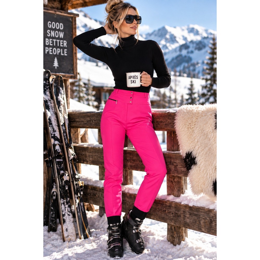 Vintage Schoeller Switzerland Downhill Racer Neon Pink Ski Stirrup Pants Size 12